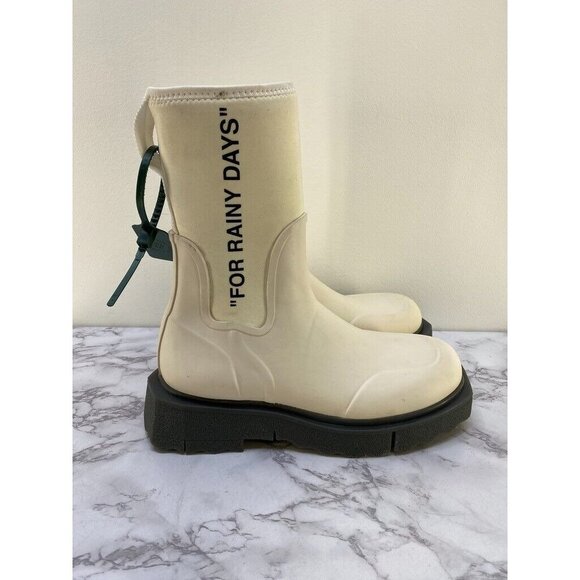 Off-White Graphic Printed Round Toe Ankle Boots SZ 10 ''40'' - Picture 1 of 8